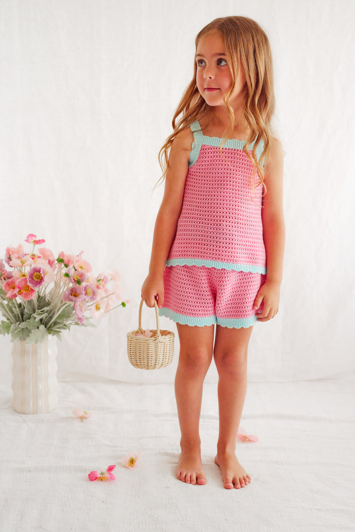 Crochet Shorts - Pink Sorbet