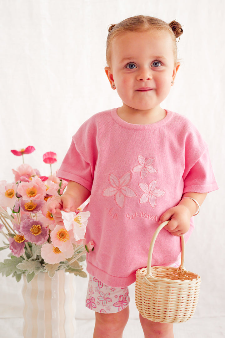 Knitted Tee - Pink Sorbet