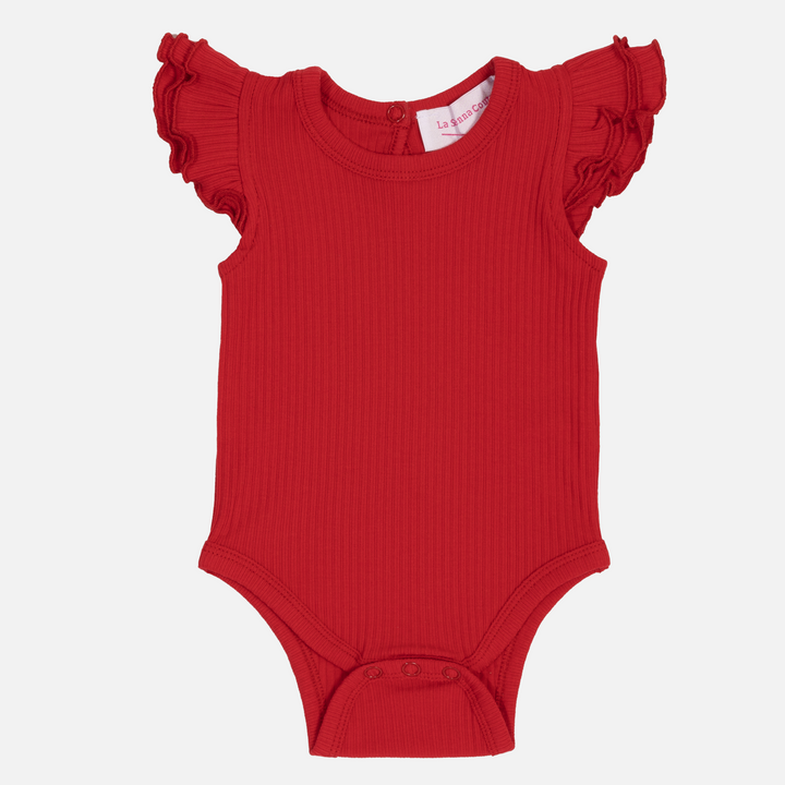 Cozy Short Sleeve Flutter - Red