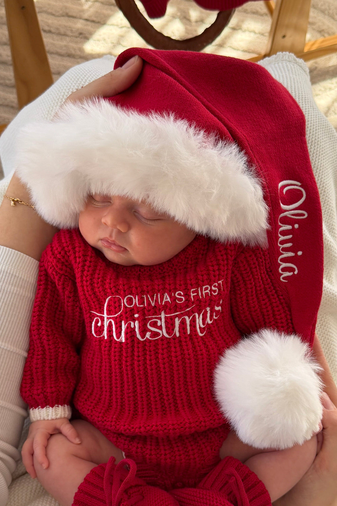 Knitted Santa Hat - Red
