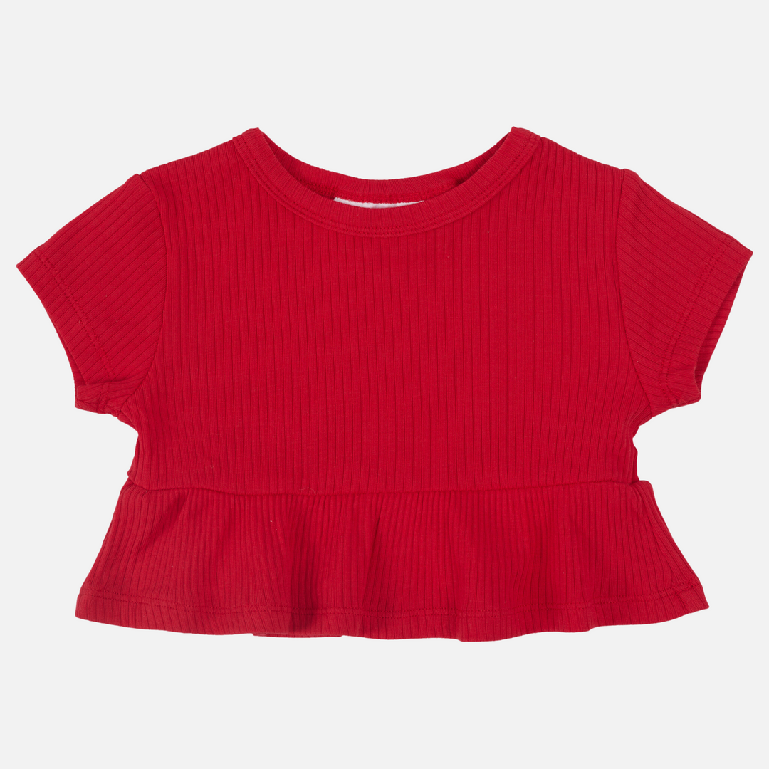 Red Rafflesia Top Cozy Ruffle Top - Red β La Sienna Couture