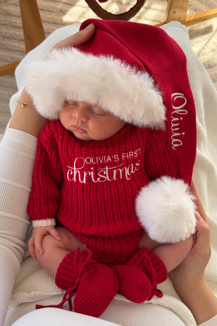 Super Chunky Knit Romper - Red