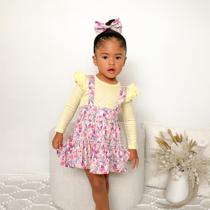 girls yellow long sleeve bodysuit