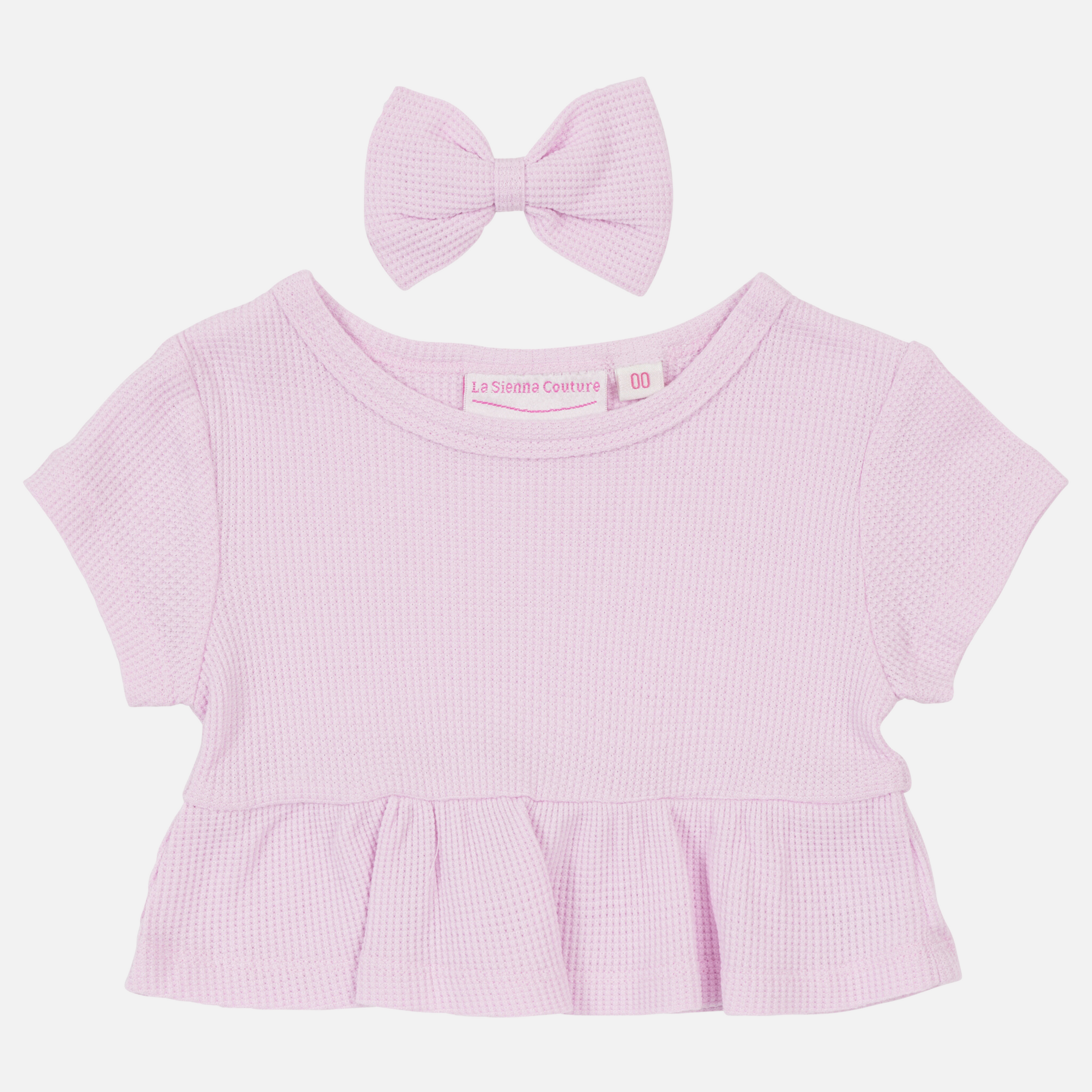 Waffle Ruffle Top - Sweetest Lilac