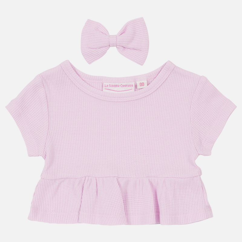 Waffle Ruffle Top - Sweetest Lilac