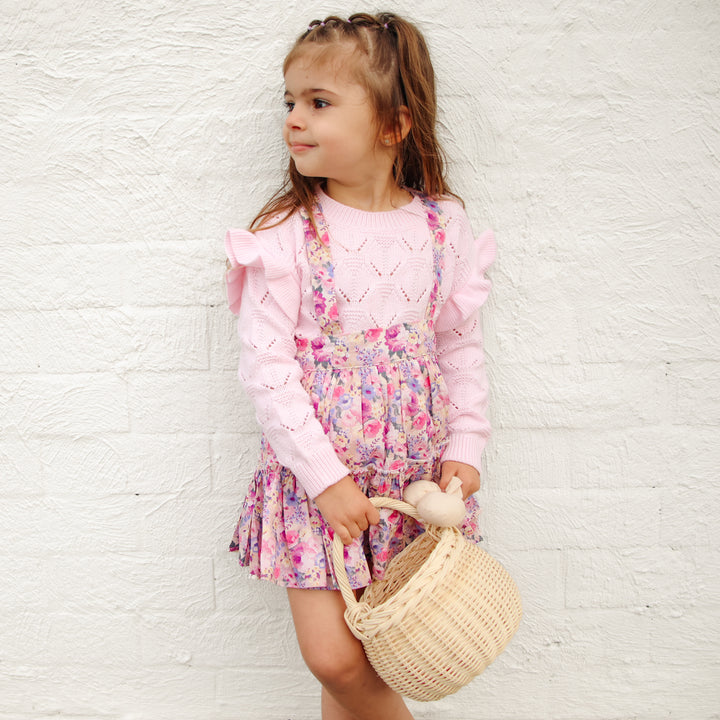 girls long sleeve pink knit top