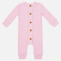 Cozy Long Sleeve Louie Romper - Pink Lemonade