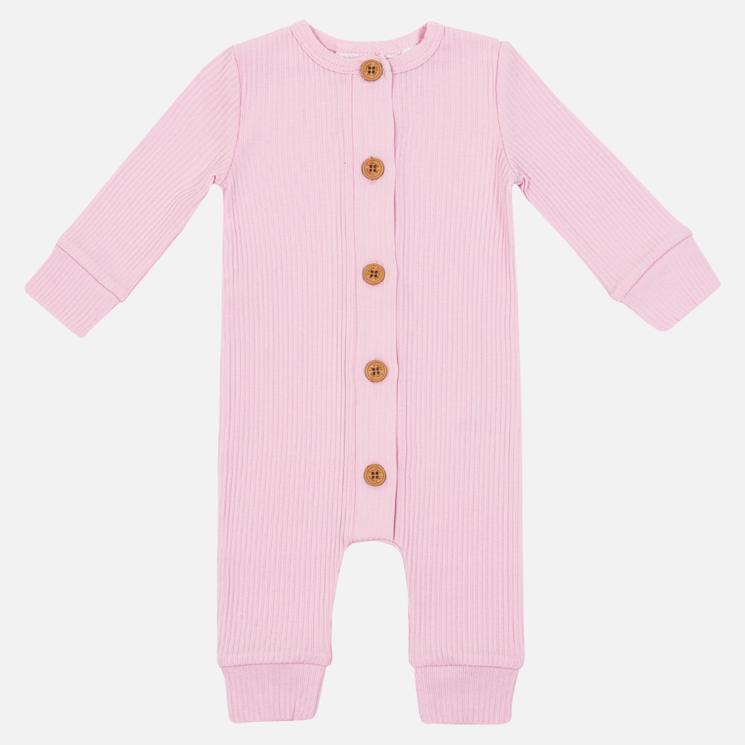 Cozy Long Sleeve Louie Romper - Pink Lemonade