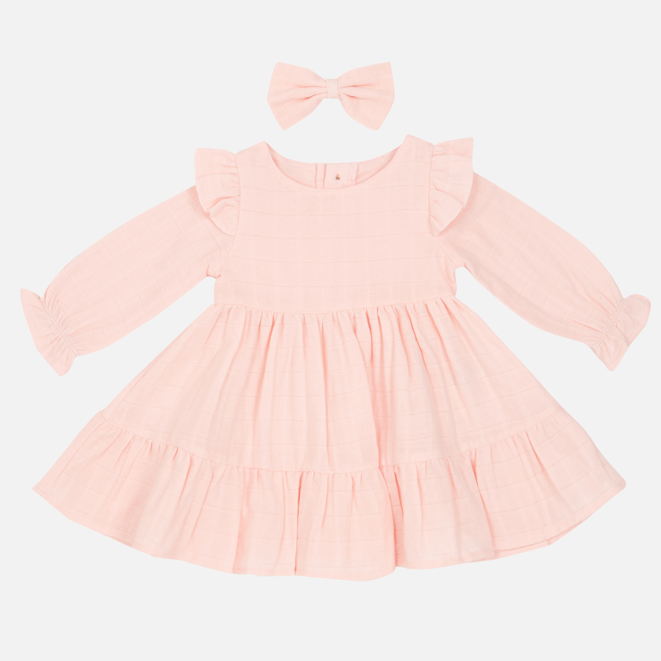 Muslin Ruffle Dress - Peach Blossom