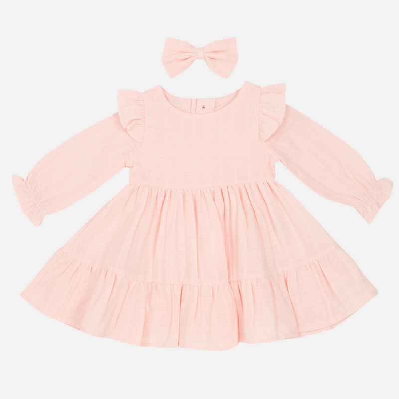Muslin Ruffle Dress - Peach Blossom