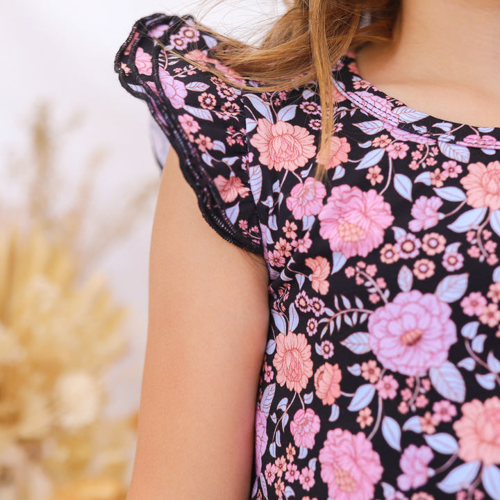 Floral Short Sleeve Flutter - Alayna