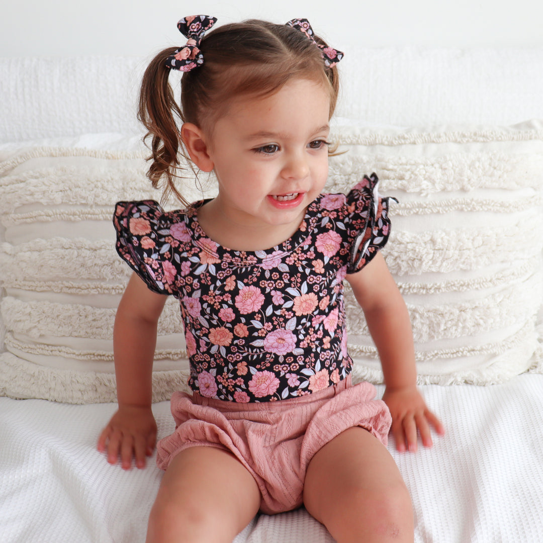 Floral Short Sleeve Flutter - Alayna