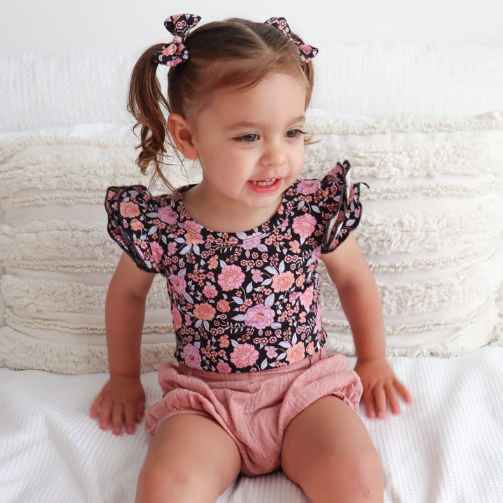 Floral Short Sleeve Flutter - Alayna