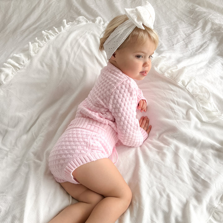 baby pink bubble knitted bloomers