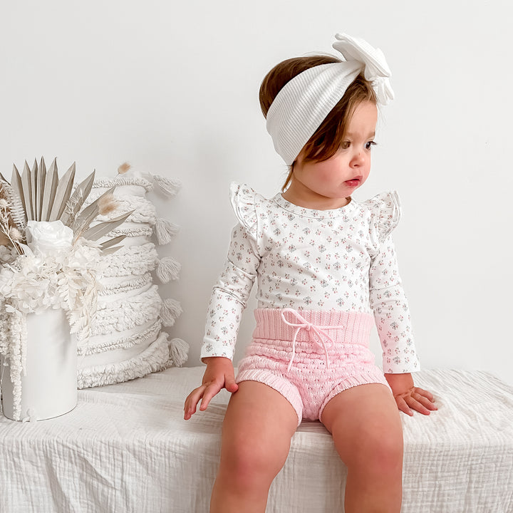 baby pink bubble knitted bloomers