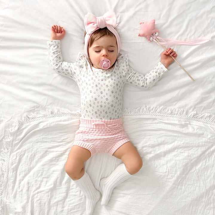 baby pink bubble knitted bloomers