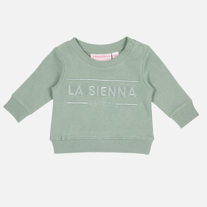 Crew Neck Logo Jumper - Basil