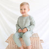 Crew Neck Logo Jumper - Basil