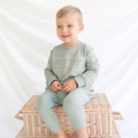 Crew Neck Logo Jumper - Basil