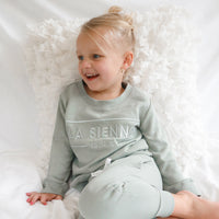 Crew Neck Logo Jumper - Basil