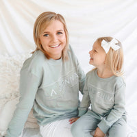 Crew Neck Logo Jumper - Basil