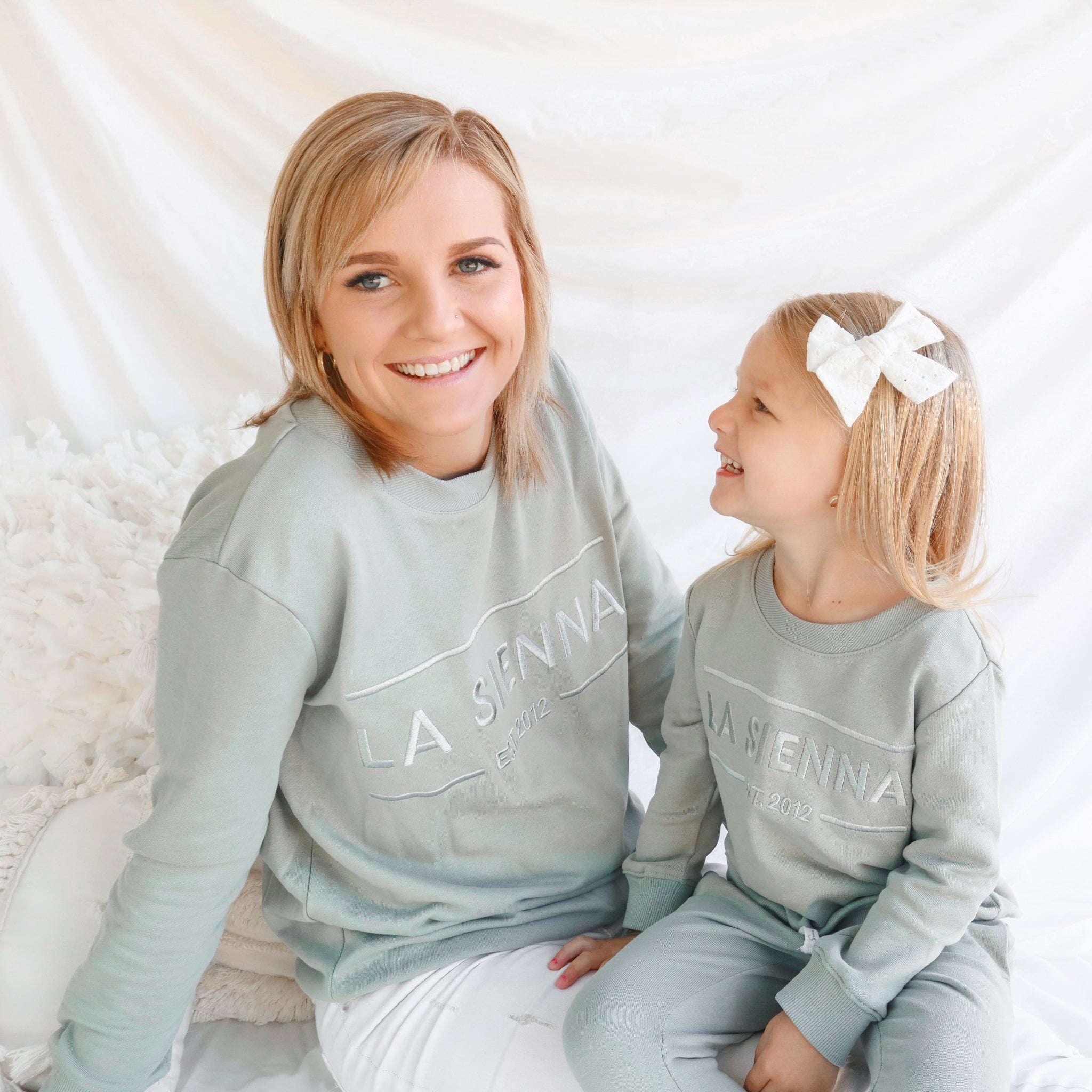 Crew Neck Logo Jumper - Basil