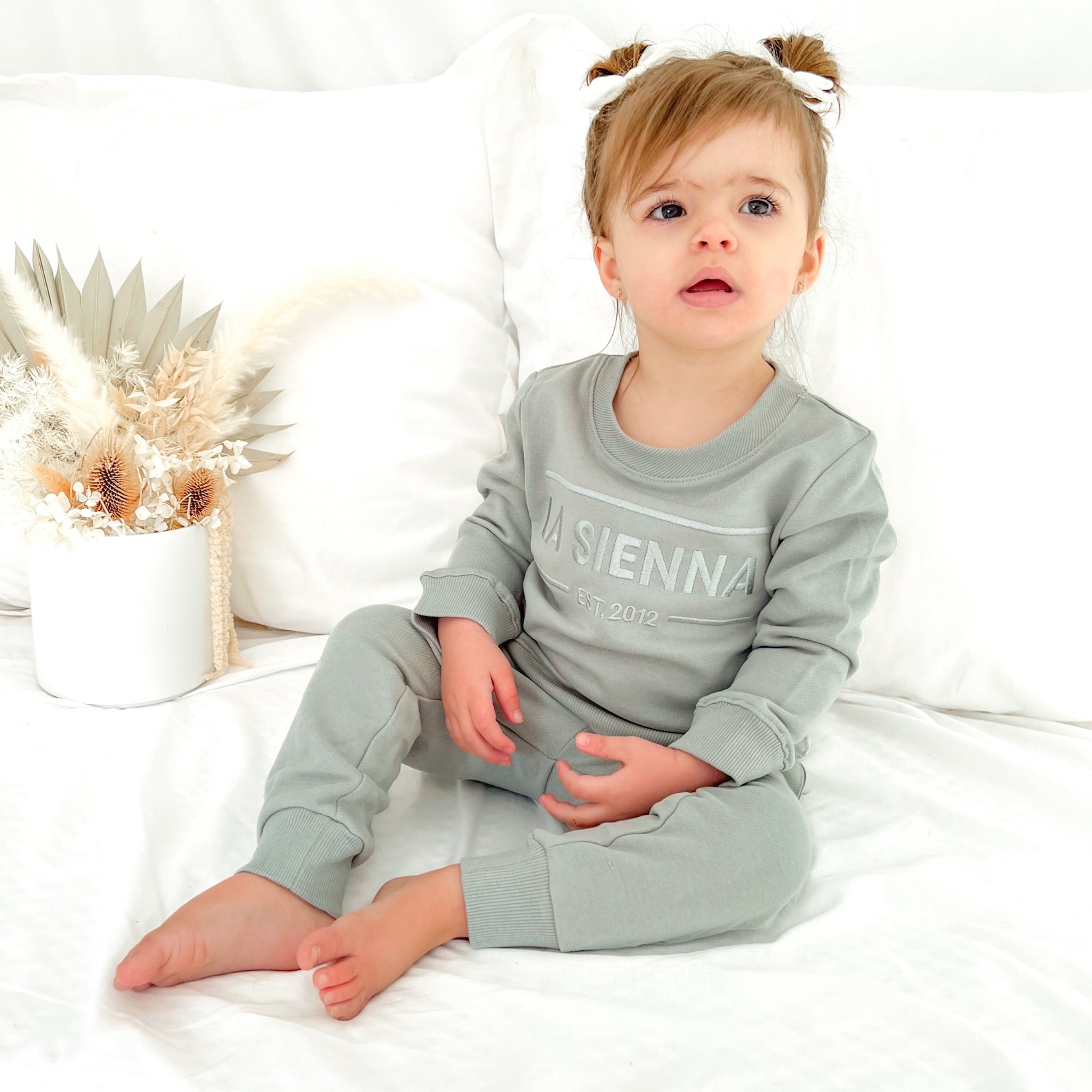 Crew Neck Logo Jumper - Basil