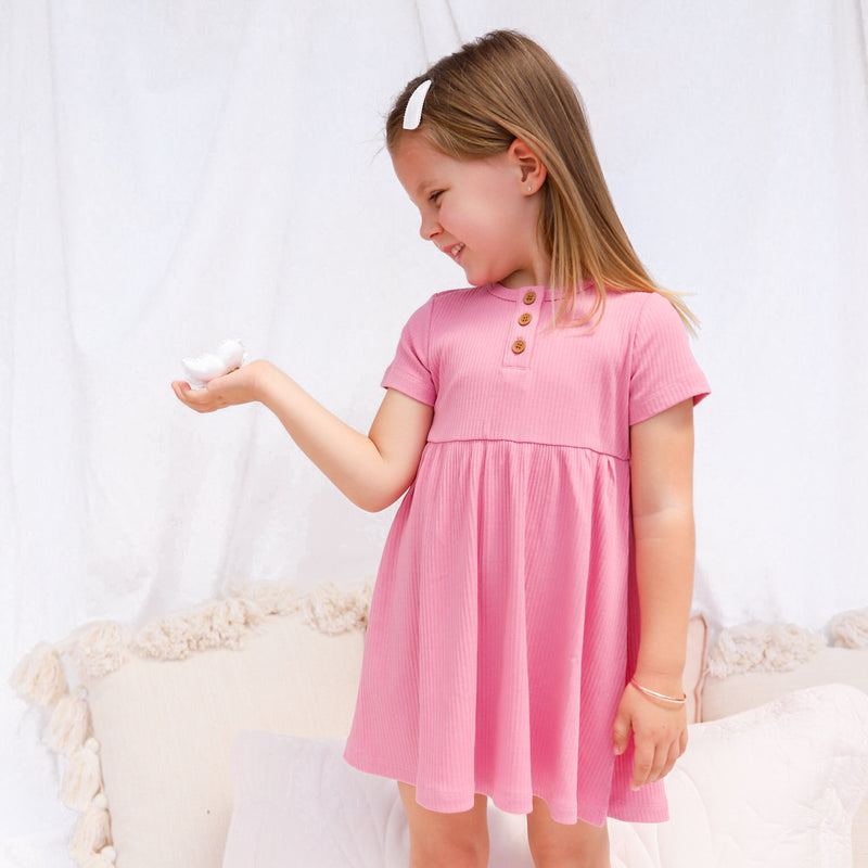 Cozy Basic SS Dress - Berry