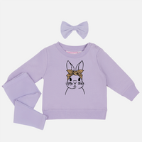 Easter Personalised Crew Neck - Bunny W/ Bow - Lilac