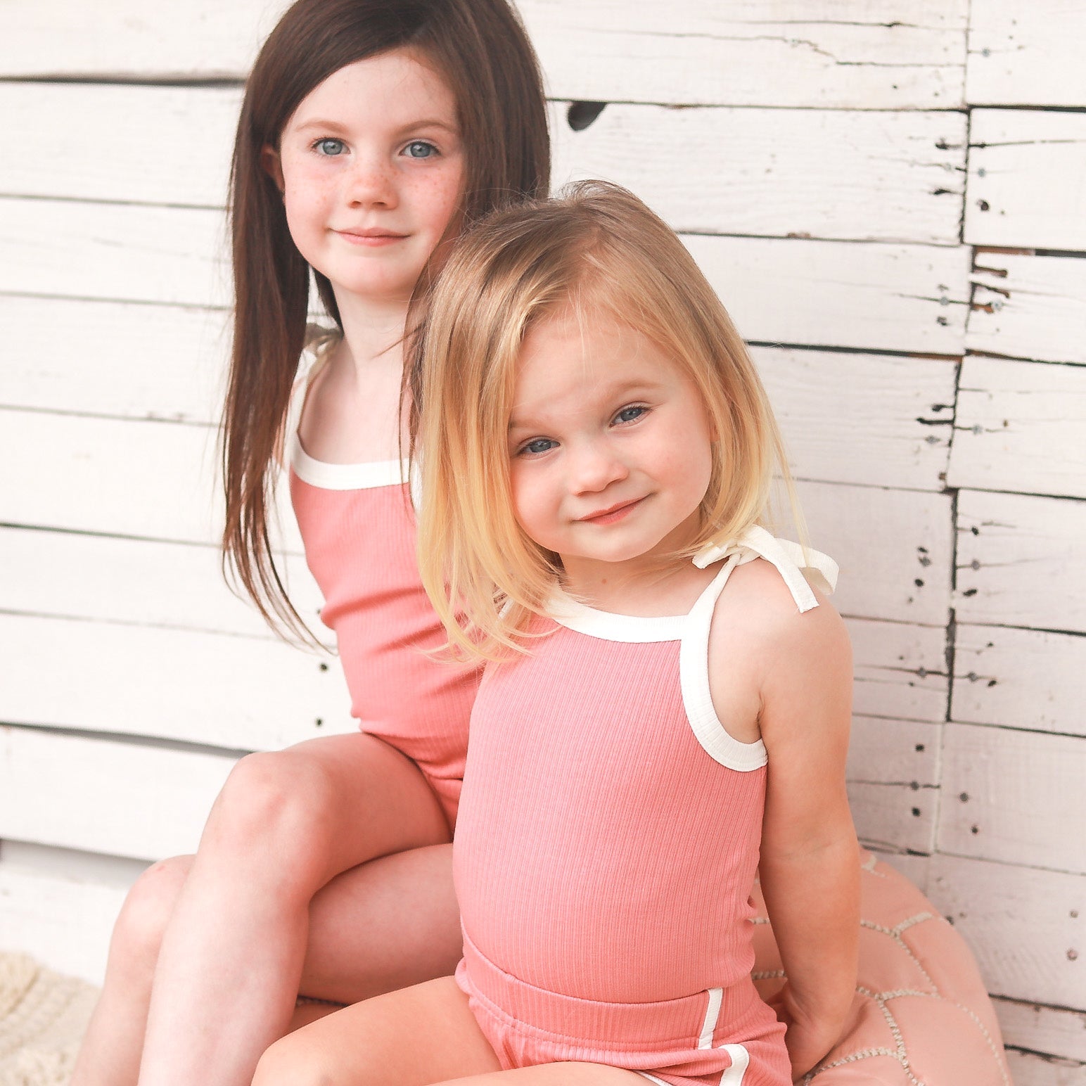Cozy Vintage Tie-Up Singlet & Shorts Set - Burnt Rose