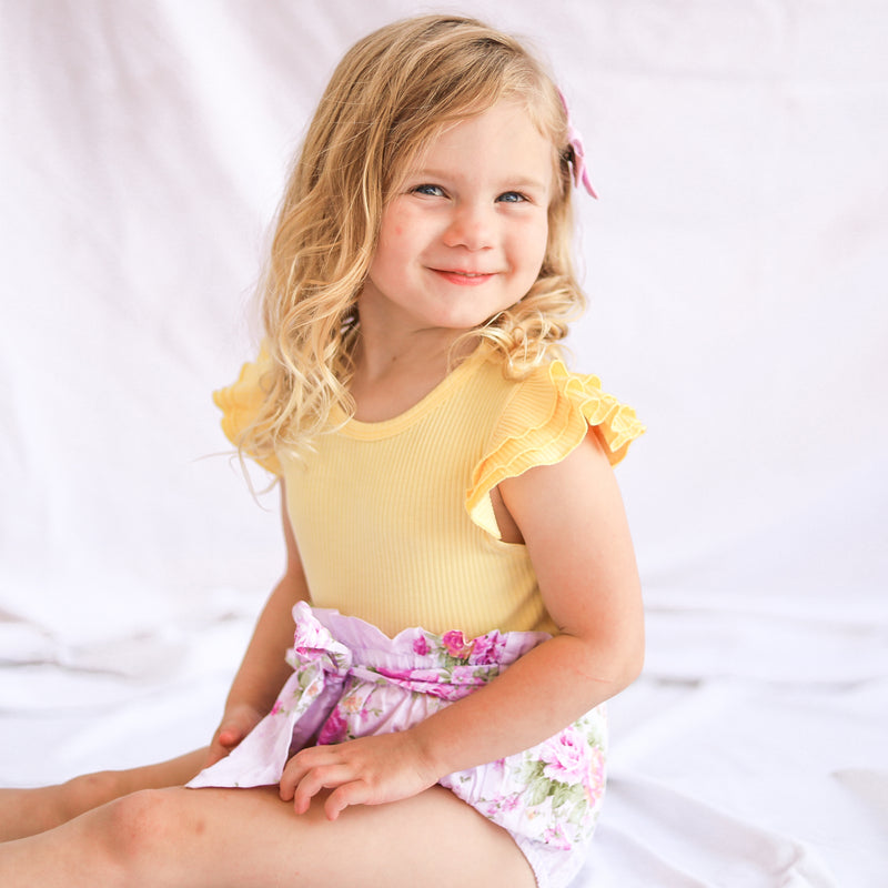 Cozy Short Sleeve Flutter - Buttercup