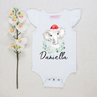 Christmas Animal - Name - Short Sleeve Flutter - Custom