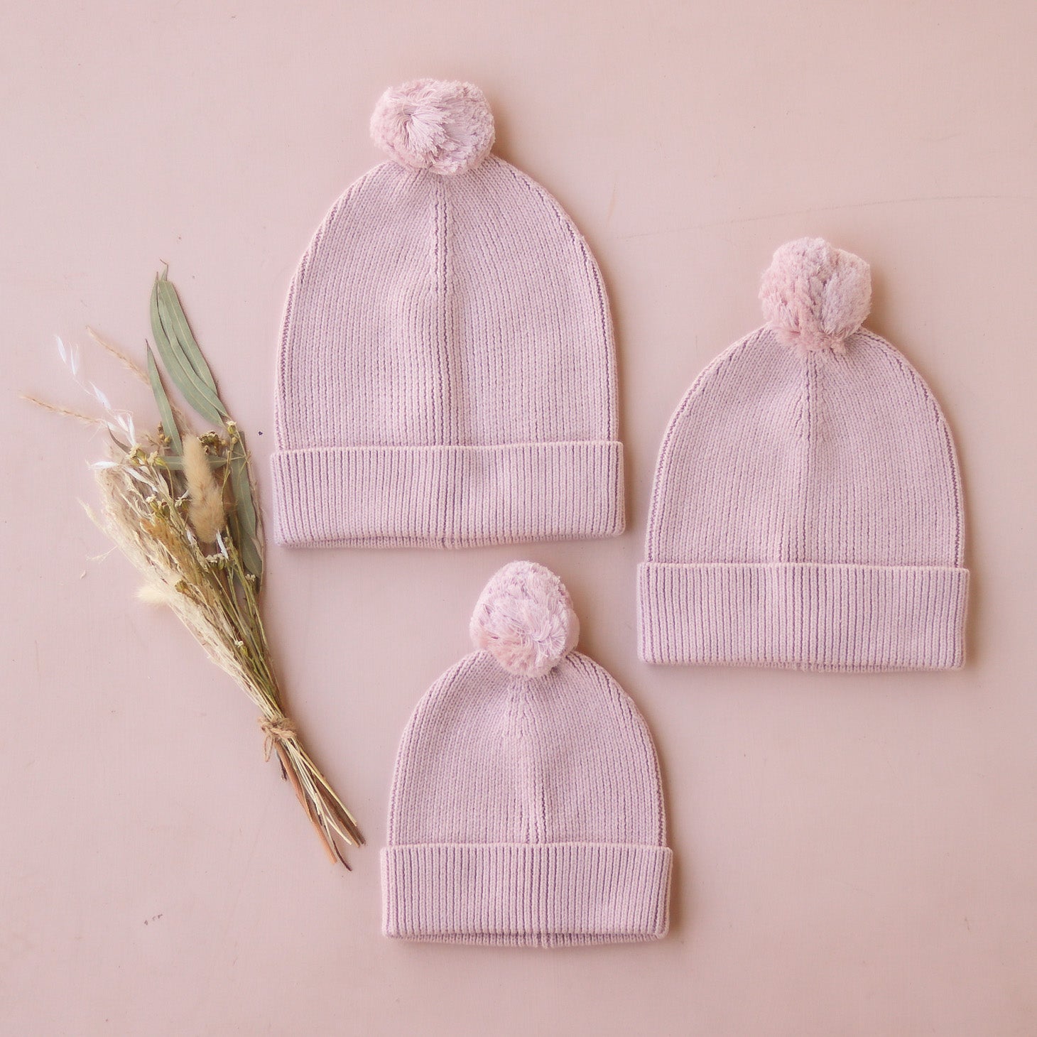 Knitted Beanie - Rose Quartz