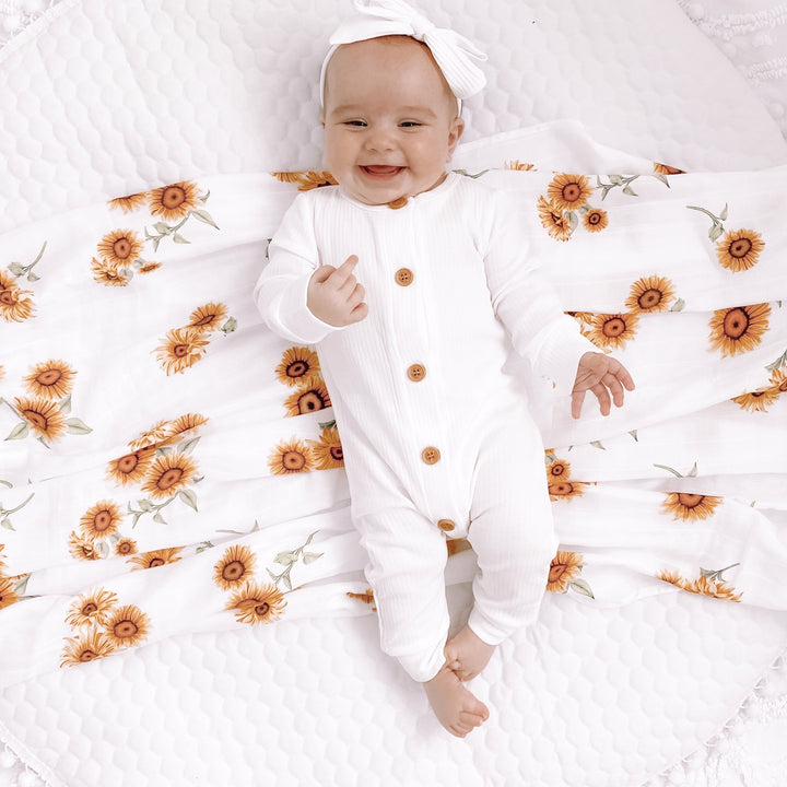 baby long sleeve white romper