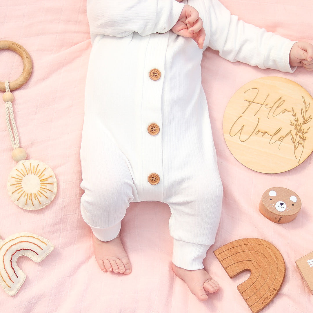 baby long sleeve white romper