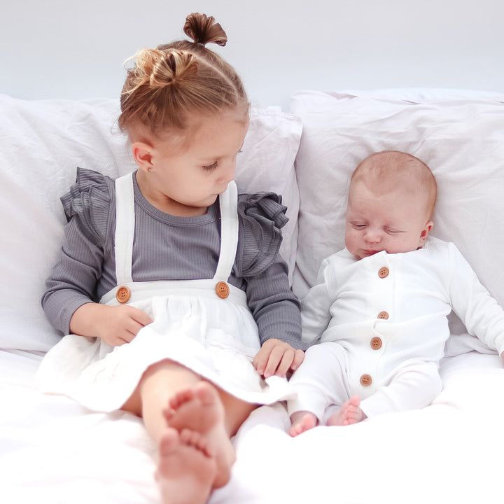 baby long sleeve white romper