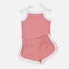 Cozy Vintage Tie-Up Singlet & Shorts Set - Burnt Rose
