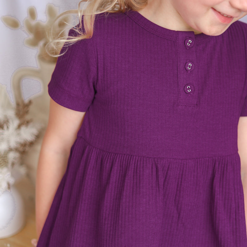 Cozy Basic SS Dress - Regal Purple