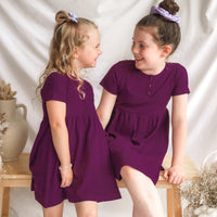 Cozy Basic SS Dress - Regal Purple