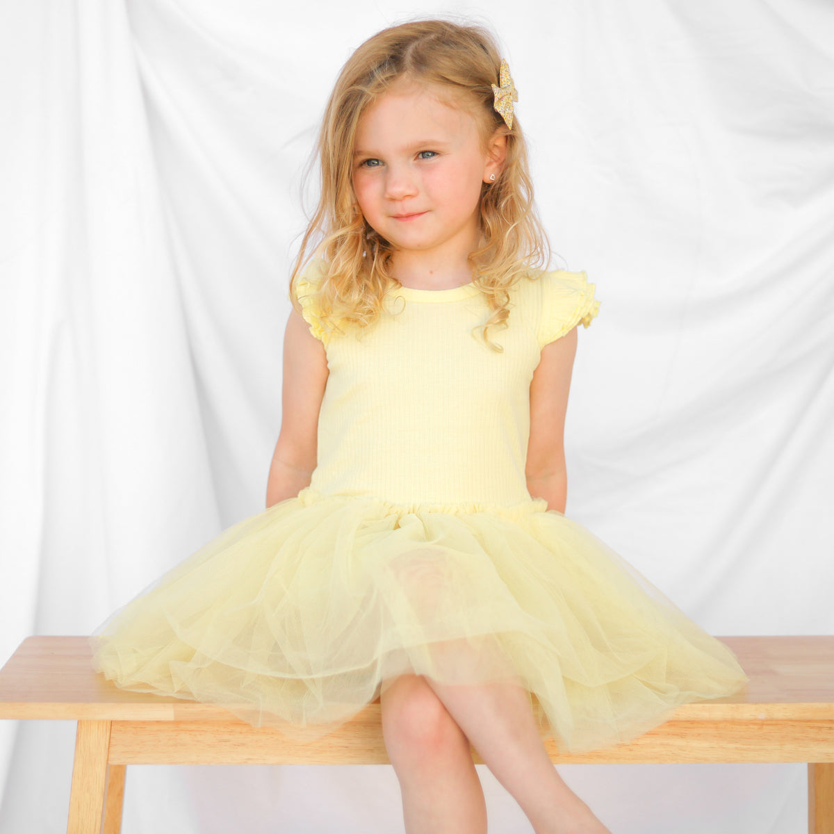 Cozy Summer Tutu Dress - Banana