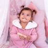 Fur Hood Knitted Cardigan - Rosewater