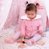 Fur Hood Knitted Cardigan - Rosewater