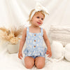 Coco Button Top & Shorts Set - Daisy Baby Blue
