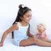 Cozy Vintage Tie-Up Singlet & Shorts Set - Dove Blue