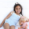 Cozy Vintage Tie-Up Singlet & Shorts Set - Dove Blue