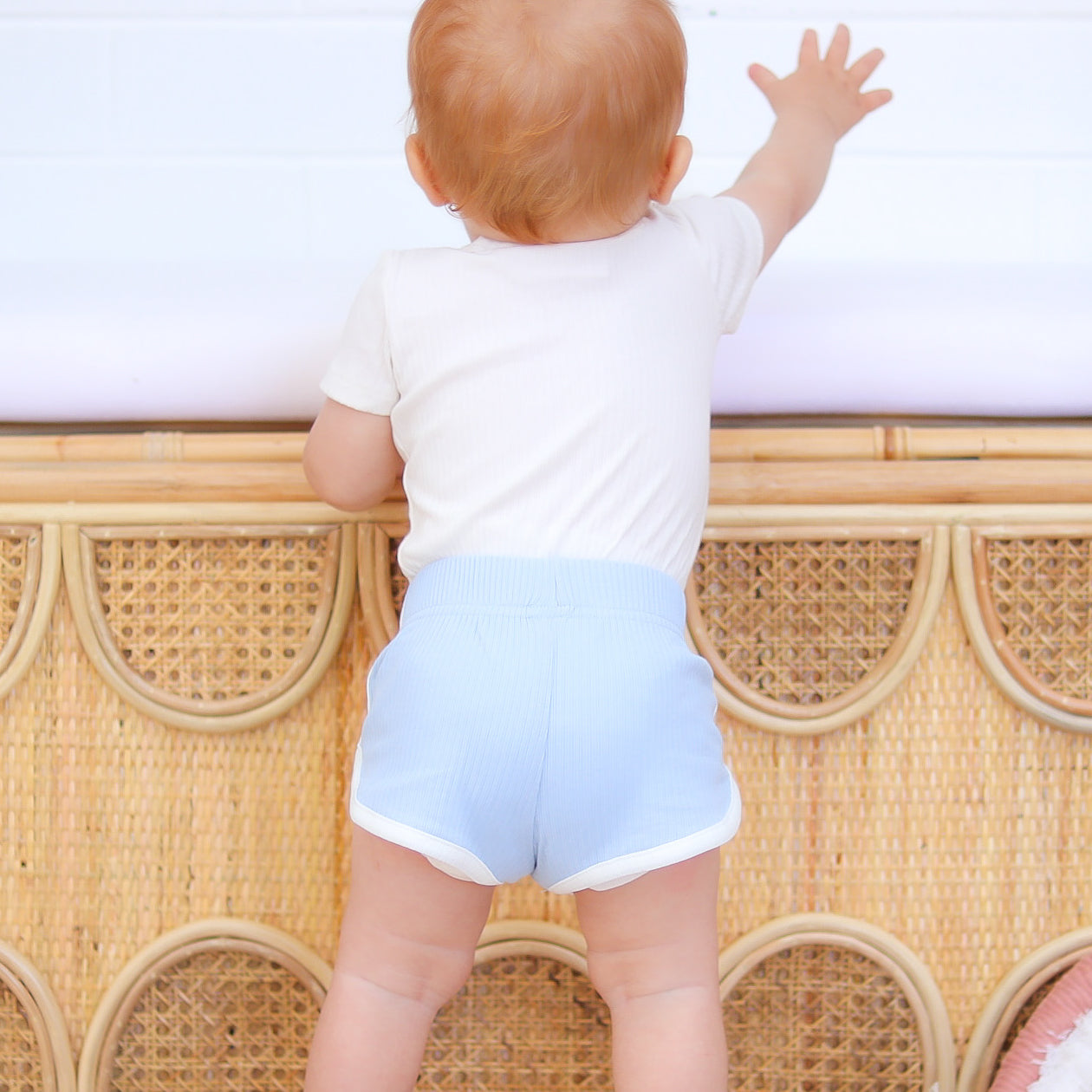 Cozy Two Tone Shorts - Dove Blue