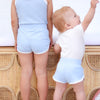 Cozy Two Tone Shorts - Dove Blue