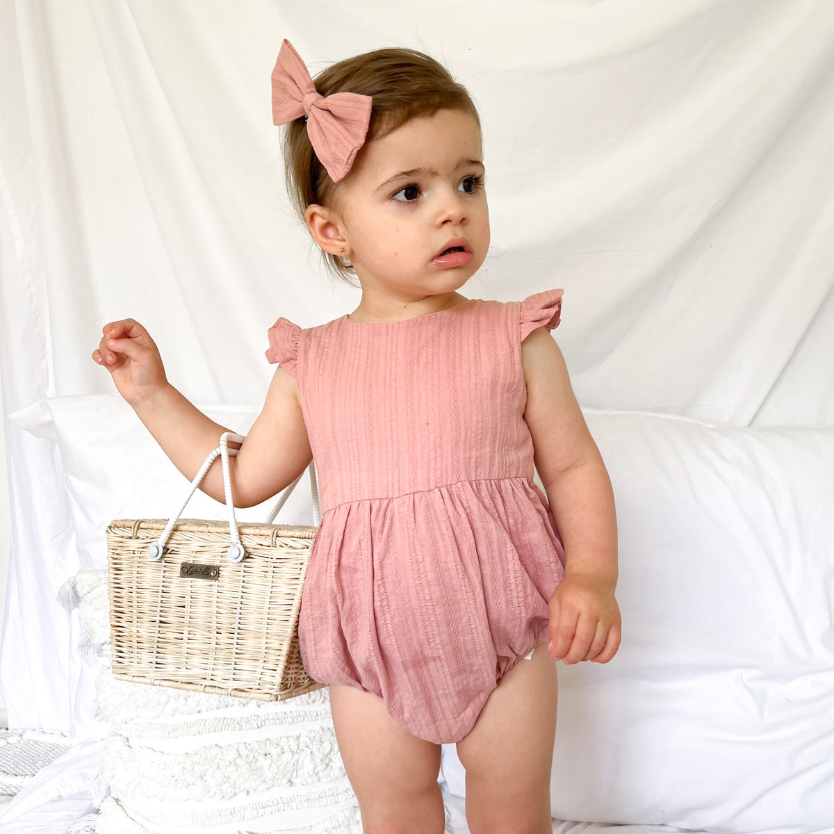 Noella Bubble Romper - Dusty Pink