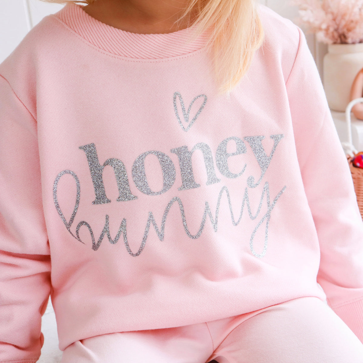 Easter Personalised Crew Neck - Honey Bunny - Peach
