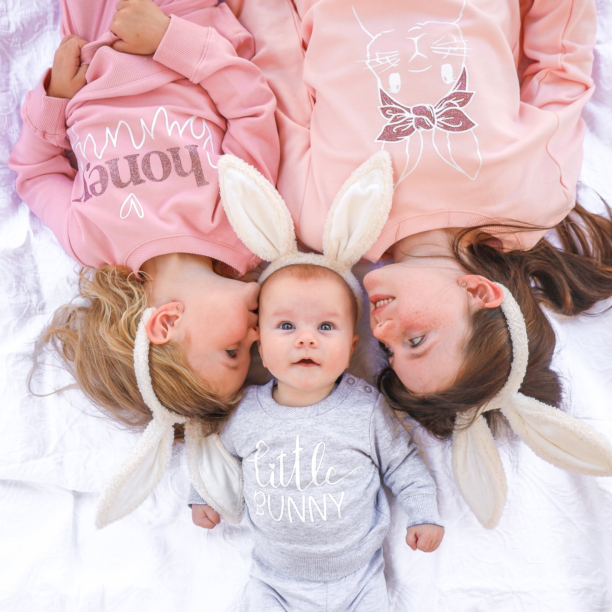 Easter Personalised Crew Neck - Little Bunny - Text Only - Grey